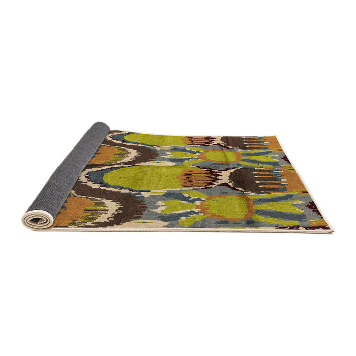 Sideview of Abstract Metallic Gold Modern Rug, abs4559