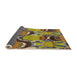 Sideview of Abstract Metallic Gold Modern Rug, abs4559