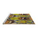 Sideview of Machine Washable Abstract Metallic Gold Rug, wshabs4559