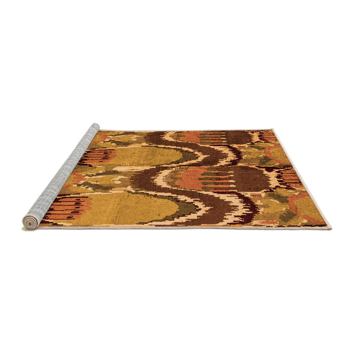 Sideview of Machine Washable Abstract Orange Modern Area Rugs, wshabs4559org