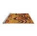 Sideview of Machine Washable Abstract Orange Modern Area Rugs, wshabs4559org