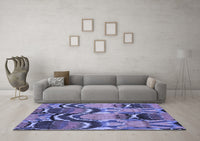 Machine Washable Abstract Blue Modern Rug, wshabs4559blu