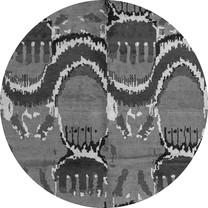 Round Machine Washable Abstract Gray Modern Rug, wshabs4559gry