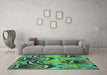 Machine Washable Abstract Turquoise Modern Area Rugs in a Living Room,, wshabs4559turq