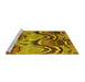 Sideview of Machine Washable Abstract Yellow Modern Rug, wshabs4559yw