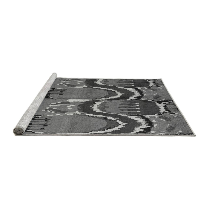 Sideview of Machine Washable Abstract Gray Modern Rug, wshabs4559gry