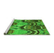 Sideview of Machine Washable Abstract Green Modern Area Rugs, wshabs4559grn