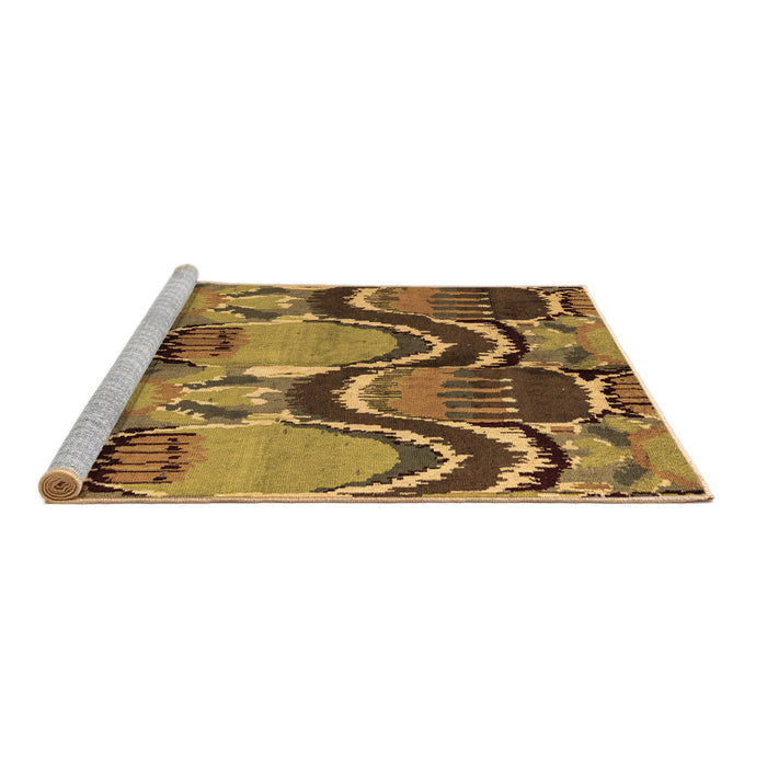 Sideview of Machine Washable Abstract Brown Modern Rug, wshabs4559brn