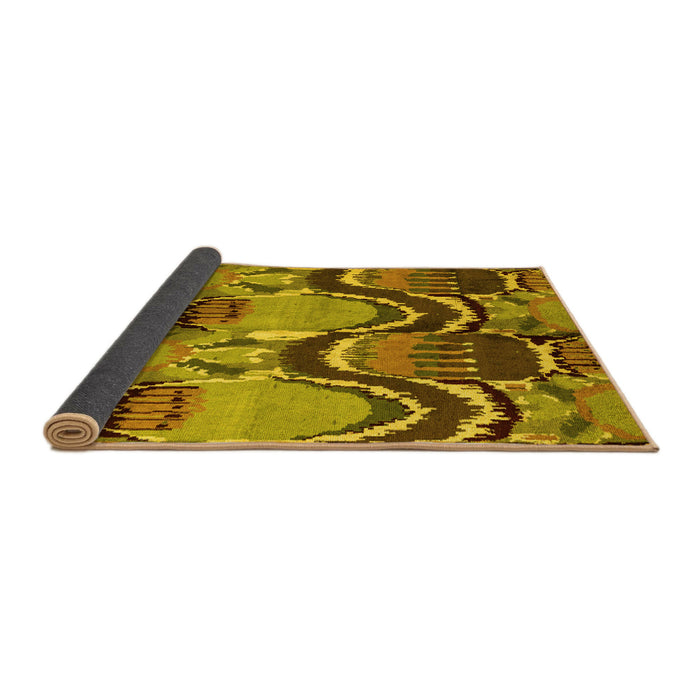 Sideview of Abstract Yellow Modern Rug, abs4559yw
