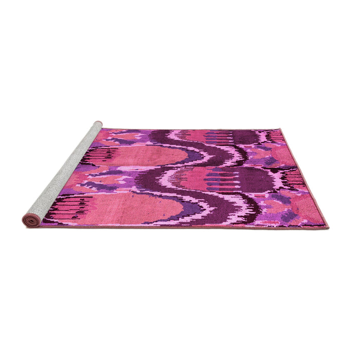 Sideview of Machine Washable Abstract Pink Modern Rug, wshabs4559pnk