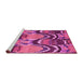 Sideview of Machine Washable Abstract Pink Modern Rug, wshabs4559pnk