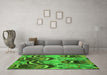 Machine Washable Abstract Green Modern Area Rugs in a Living Room,, wshabs4559grn