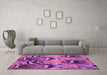 Machine Washable Abstract Purple Modern Area Rugs in a Living Room, wshabs4559pur