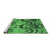 Sideview of Machine Washable Abstract Emerald Green Modern Area Rugs, wshabs4559emgrn