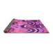 Sideview of Abstract Purple Modern Rug, abs4559pur