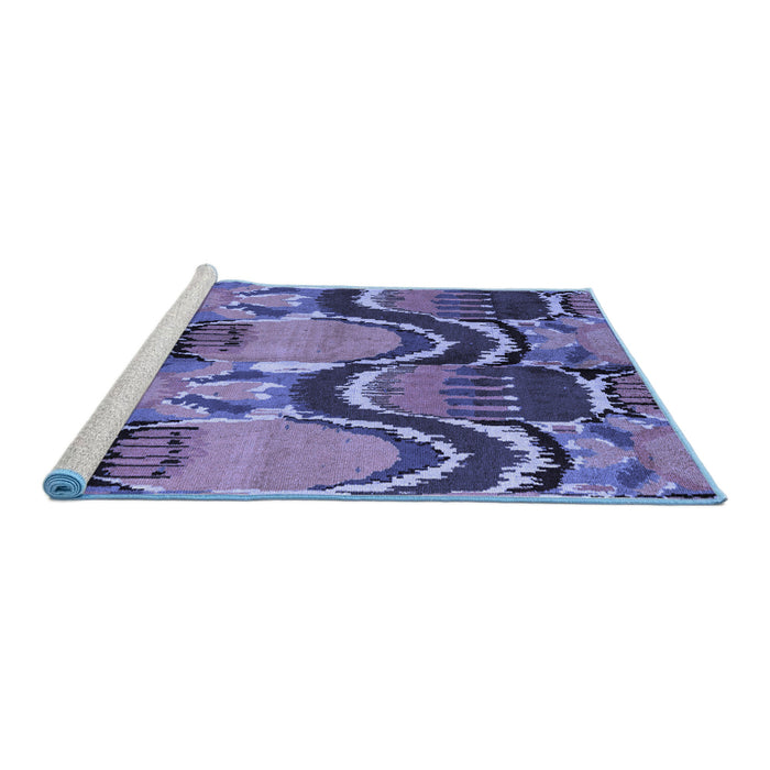 Sideview of Machine Washable Abstract Blue Modern Rug, wshabs4559blu