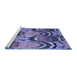 Sideview of Machine Washable Abstract Blue Modern Rug, wshabs4559blu