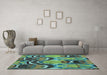 Machine Washable Abstract Light Blue Modern Rug in a Living Room, wshabs4559lblu