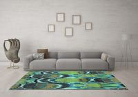 Machine Washable Abstract Light Blue Modern Rug, wshabs4559lblu