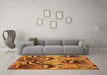 Machine Washable Abstract Orange Modern Area Rugs in a Living Room, wshabs4559org