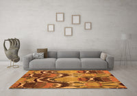 Machine Washable Abstract Orange Modern Rug, wshabs4559org