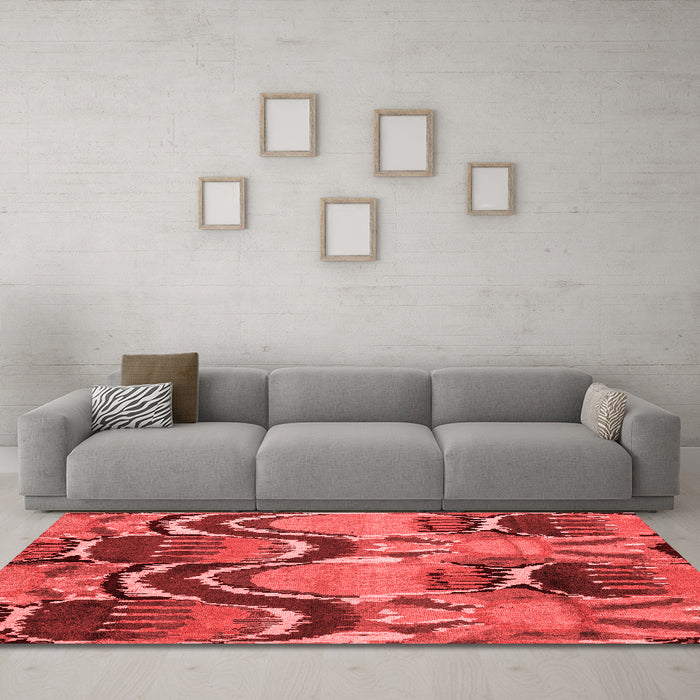 Modern Red Washable Rugs