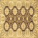 Square Oriental Brown Traditional Rug, abs455brn