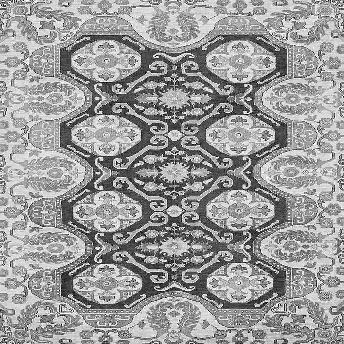 Square Machine Washable Oriental Gray Traditional Rug, wshabs455gry