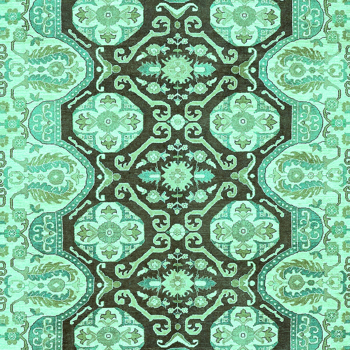 Machine Washable Oriental Turquoise Traditional Area Rugs, wshabs455turq