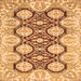 Square Machine Washable Oriental Orange Traditional Area Rugs, wshabs455org