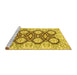 Sideview of Machine Washable Oriental Yellow Traditional Rug, wshabs455yw