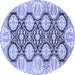 Round Oriental Blue Traditional Rug, abs455blu