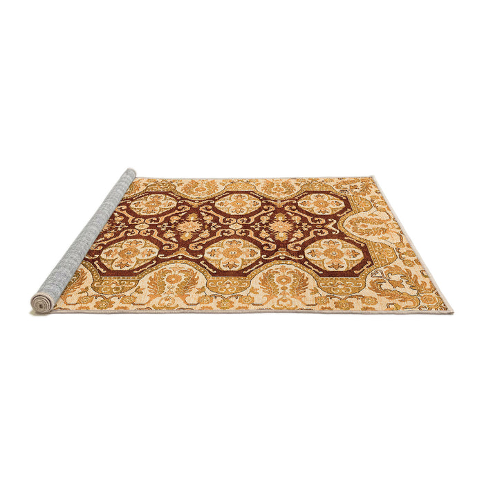 Sideview of Machine Washable Oriental Orange Traditional Area Rugs, wshabs455org