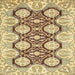 Square Abstract Mustard Yellow Oriental Rug, abs455