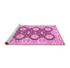 Sideview of Machine Washable Oriental Pink Traditional Rug, wshabs455pnk