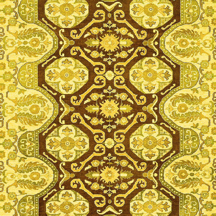 Machine Washable Oriental Yellow Traditional Rug, wshabs455yw