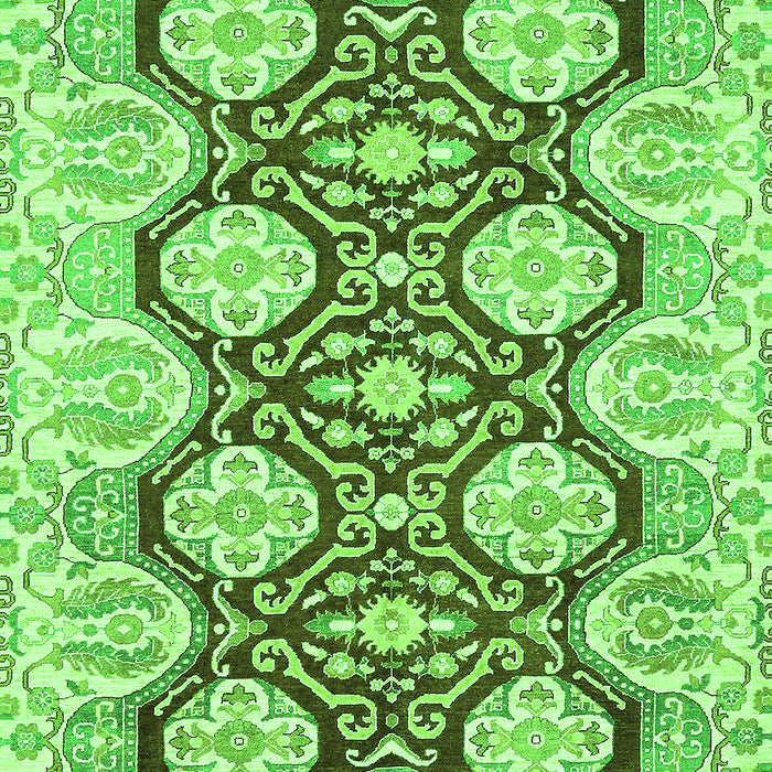 Machine Washable Oriental Green Traditional Area Rugs, wshabs455grn