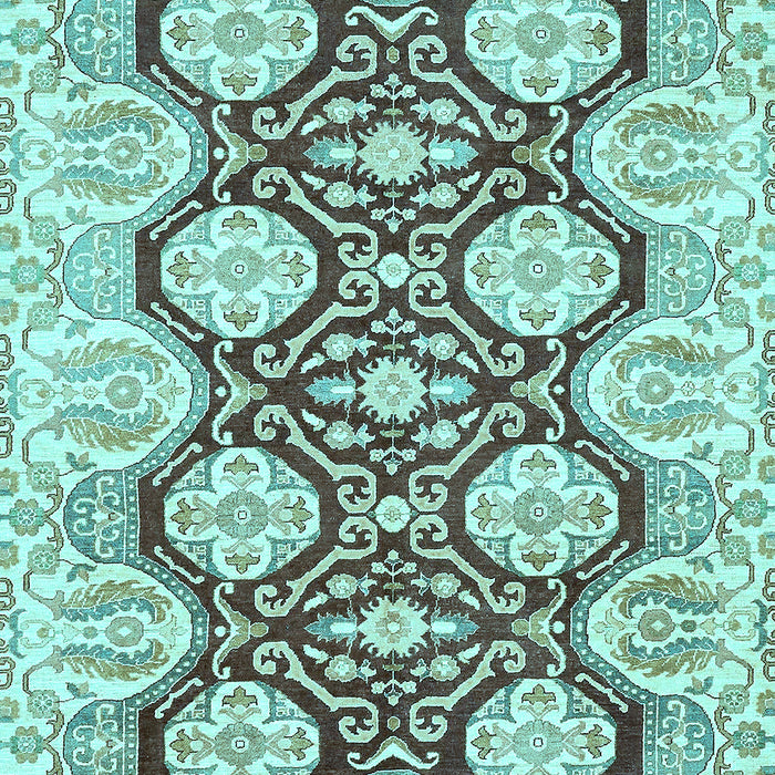 Machine Washable Oriental Light Blue Traditional Rug, wshabs455lblu