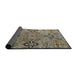 Sideview of Abstract Dark Khaki Green Modern Rug, abs4560