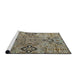 Sideview of Machine Washable Abstract Dark Khaki Green Rug, wshabs4560