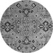 Round Machine Washable Abstract Gray Modern Rug, wshabs4560gry