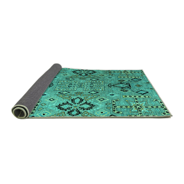 Sideview of Abstract Turquoise Modern Rug, abs4560turq