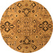 Round Abstract Orange Modern Rug, abs4560org