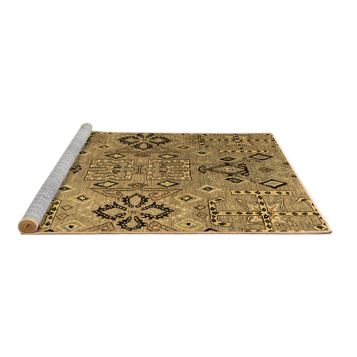 Sideview of Machine Washable Abstract Brown Modern Rug, wshabs4560brn