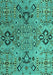 Machine Washable Abstract Turquoise Modern Area Rugs, wshabs4560turq