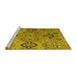 Sideview of Machine Washable Abstract Yellow Modern Rug, wshabs4560yw