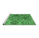 Sideview of Machine Washable Abstract Emerald Green Modern Area Rugs, wshabs4560emgrn