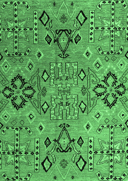 Abstract Emerald Green Modern Rug, abs4560emgrn