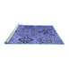 Sideview of Machine Washable Abstract Blue Modern Rug, wshabs4560blu