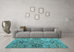 Machine Washable Abstract Light Blue Modern Rug in a Living Room, wshabs4560lblu